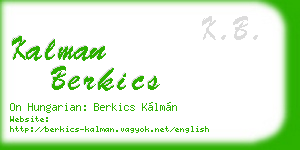 kalman berkics business card