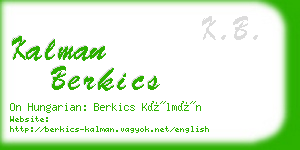 kalman berkics business card